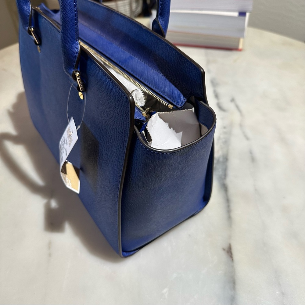 MICHAEL Michael Kors Royal Blue Saffiano Leather Satchel - Picture 3 of 6